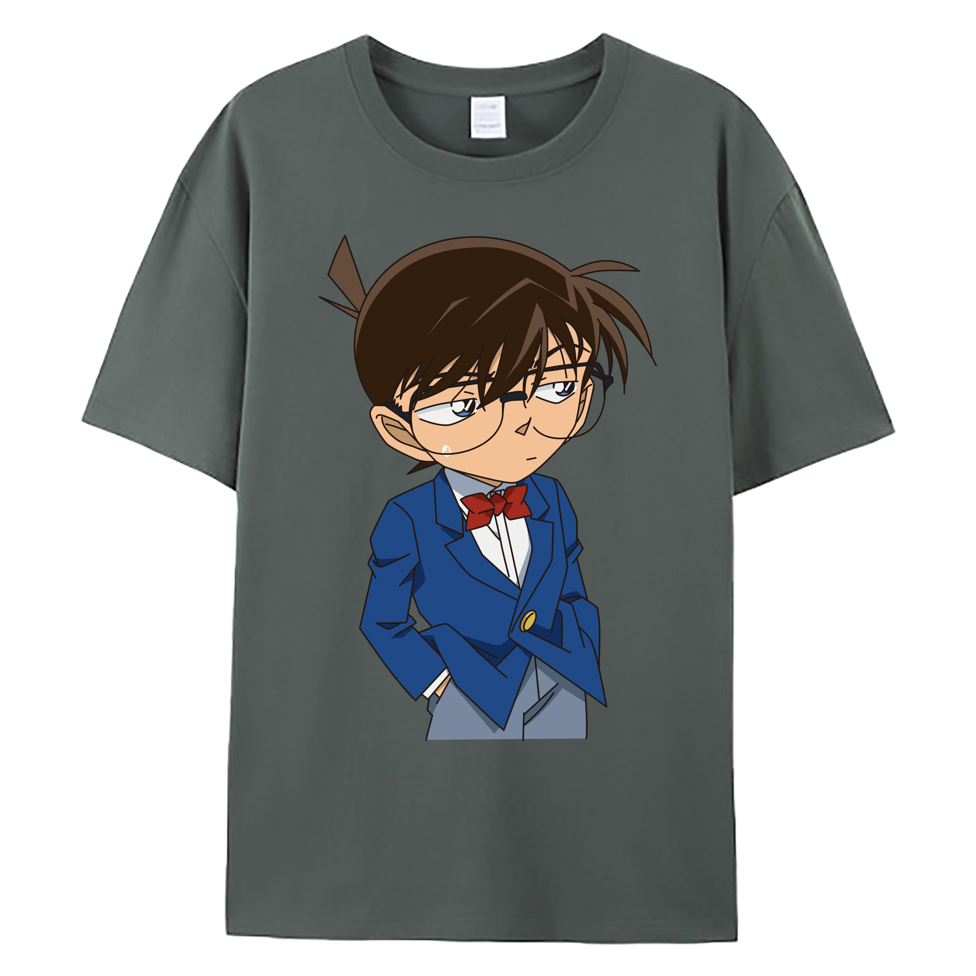 （画像用） 名探偵コナン 江戸川 コナン Detective Conan Conan Edogawa 綿100％ メンズ半袖Tシャツ｜肌触りやわらか＆通気性